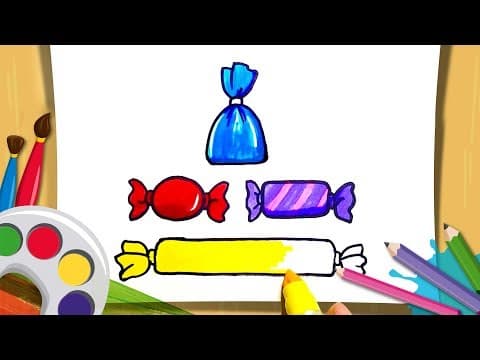 How to Draw Chocolates step by step  -  Drawings and Coloring for children -  Lesson 86