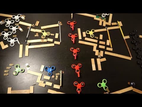 Spinners, a Kaplamino marble run with 10 fidget spinner tricks