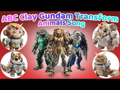 ABC Clay Animals Transform into Gundam Robots ⚡️🦾 | Fun Alphabet Song & Animal Sounds for Kids 🎵