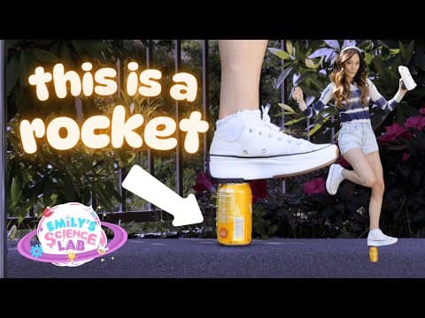 Emily's Science Lab - Soda Can Rocket - Physics Experiment - YouTube