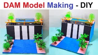 dam model making using cardboard for science exhibition project - diy - simple and easy