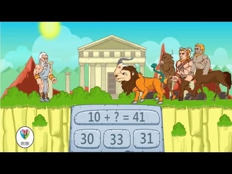 1 to 100 Subtraction Kids Math - Zeus Vs Monsters Fights
