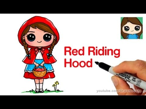 How to draw little red riding hood cute and easy