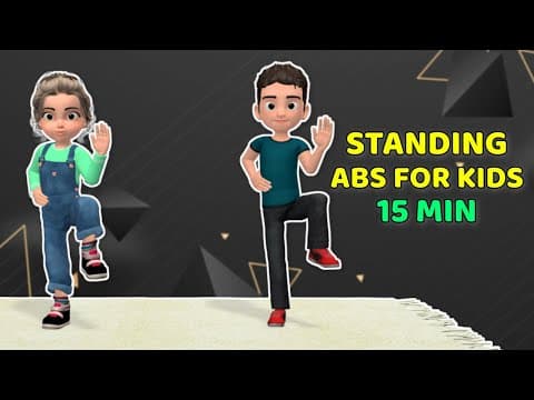 15-MIN STANDING ABS WORKOUT FOR KIDS (NO JUMPING)