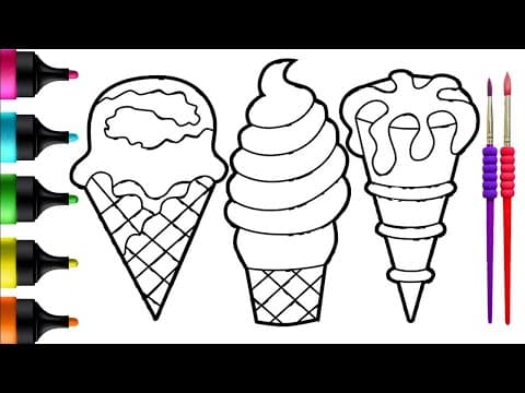 Let's Draw a Yummy Ice Cream: Fun Drawing, Painting, and Coloring for Kids and Toddlers!