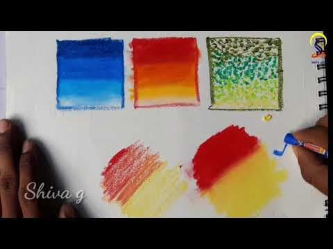 #drawing class 17 - A .how to use oilpastels.step by step in telugu.