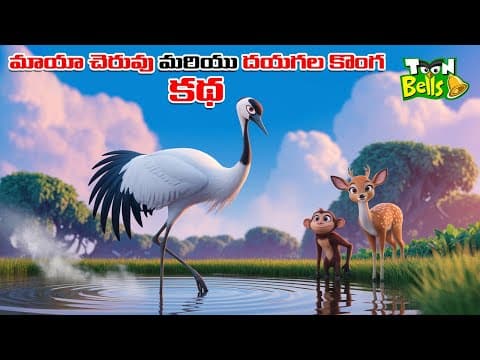Telugu Stories - మాయా చెరువు మరియు దయగల కొంగ కథ - stories in Telugu - Moral Stories