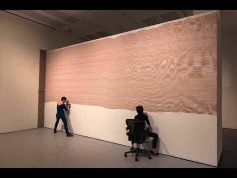 A time lapse of Sol LeWitt’s Wall Drawing 797