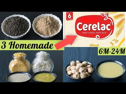 3 Homemade Cerelac for 6 to 24 Month Babies | Healthy Instant Cereals for Baby | Cerelac Baby Food