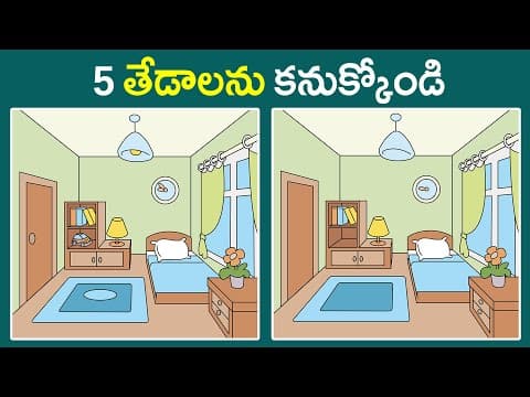 5 తేడాలను కనుక్కోండి 😵 Spot the Difference | Riddle in Telugu | Boo Riddles Telugu #riddle