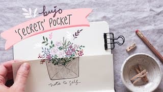 Journal Pocket for Secret Notes | Cute Bujo Spread