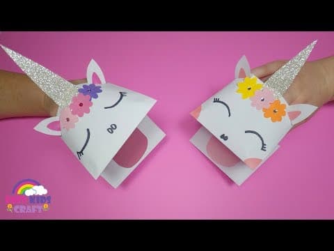 How to Make a Paper Unicorn Hand Puppet | Unicorn Crafts