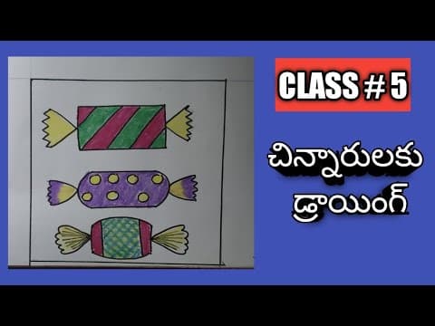 kids drawing in telugu || how to draw chocolate||chocolate drawing||draw with shapes