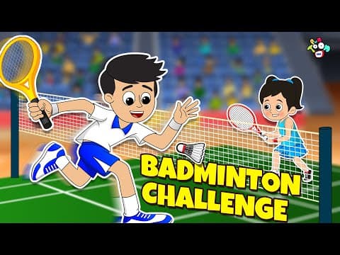 Badminton Battle - Gattu Vs Chinki | Interschool Competition | Cartoon | Moral Story | PunToon Kids