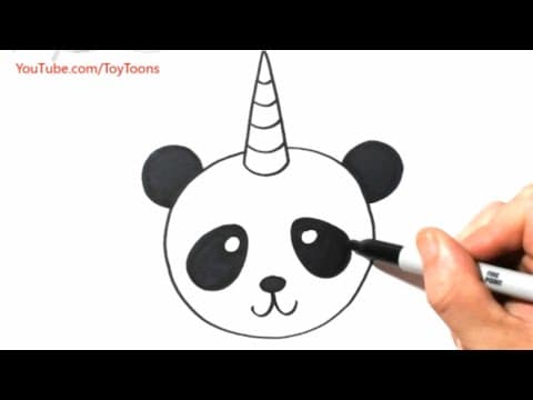 How to draw a cute pandacorn - easy step by step drawing