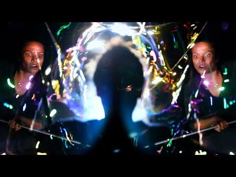 Giant bubble explosions in slow motion