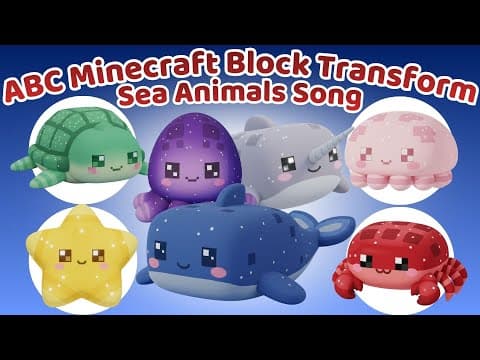 ABC Ocean Animal Sounds 🐠 Minecraft Sea Creatures A–Z | Learn Alphabet & Ocean Animals for Kids 🌊