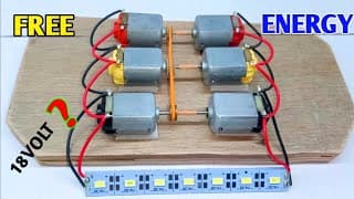 Free Energy Generator From 6 Small Dc Motor | Convert Energy | Led Light | Science Project