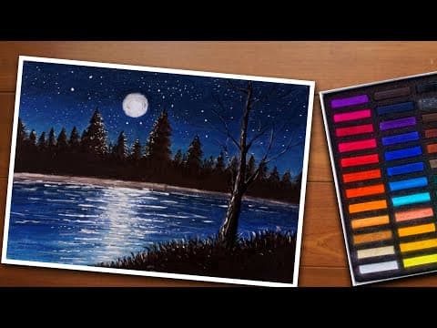 Drawing a Night Sky with Soft Pastel ✓ Beautiful Night Sky Drawing ✓ Night Sky Soft Pastel Tutorial✓