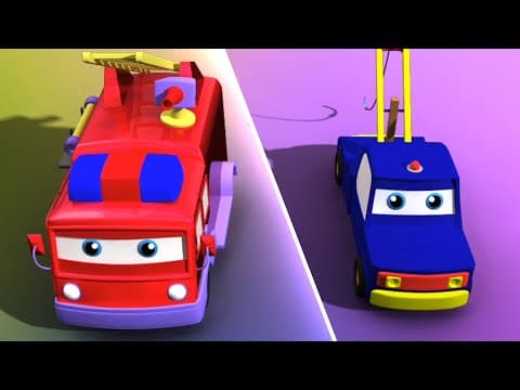 Fire Truck, Tow Truck, Car Cartoon Video For Kids