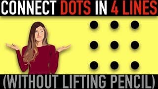 Hard Puzzle| Connect the 9 Dots With 4 Lines Without Lifting Off the Screen