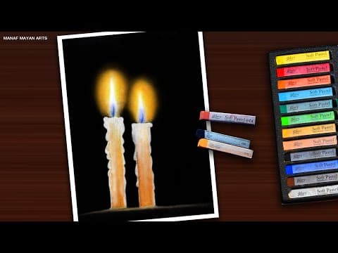 Candle Light | Drawing for Beginners with Soft Pastels | step by step #164