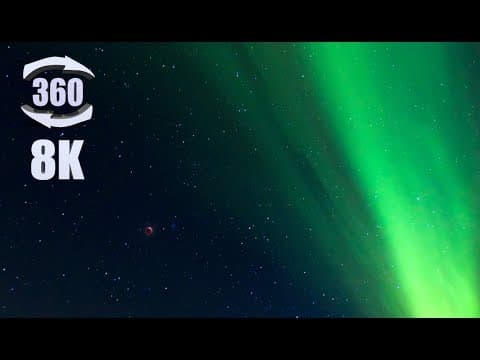 A lunar eclipse & the auroras over Alaska, an 8K 360º time lapse