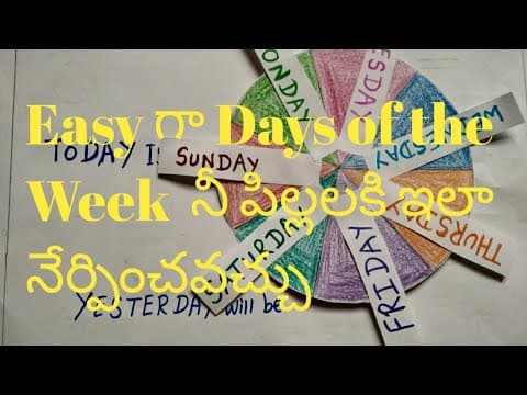 Days of the week - teach days of the week for kids - monday,tuesday.. for kids