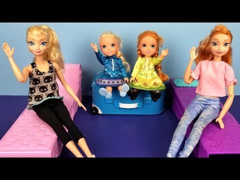 At the HOTEL ! Elsa and Anna toddlers-unpacking-bedtime-vacation trip-bath