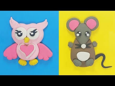 Make An Owl Cat And Mouse With Clay