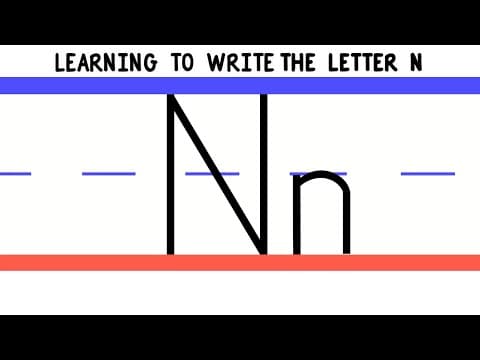 Write the letter n - abc writing for kids - alphabet handwriting by 123abctv