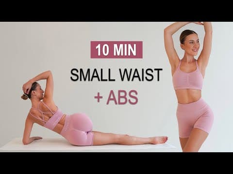 10 Min Small Waist + Abs | Hourglass Waist | No Standing, No Jumping, No Repeat