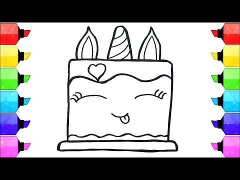 Magical Unicorn Cake Art: Drawing, Painting & Coloring for Kids