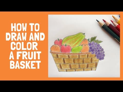 How To Draw and Colour A Fruit Basket || Easy Drawing For Kids || Step By Step tutorial ||