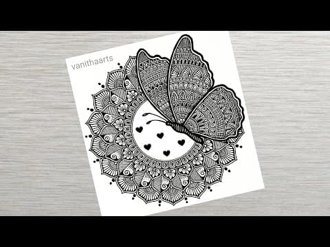 Butterfly Mandala Art | Mandala Art for Beginners Step-by-Step Tutorial #vanithaarts #butterfly