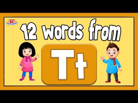 Words That Start With T | Phonics For Toddlers | 12 Words From T | Toddler Learning Video
