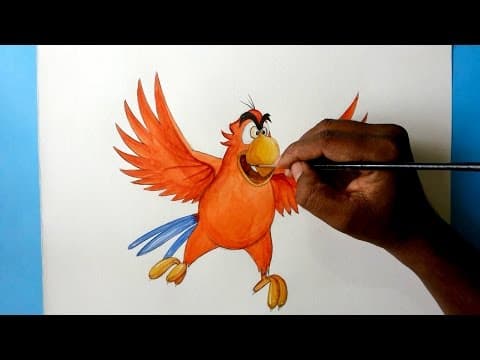 How to draw Disney's Iago the parrot  -  Lesson 30