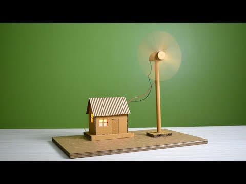 How to make working model of a wind turbine from cardboard | school project