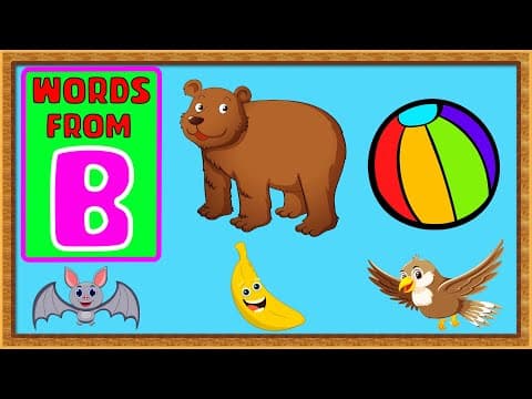 5 words from b - words from b - b for ball - words from alphabets