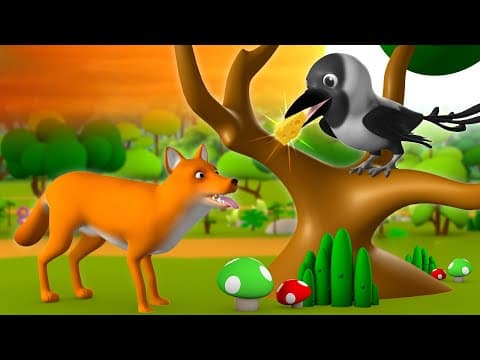 The Fox & Crow 3D Animated Hindi Stories for Kids Moral Stories Tales