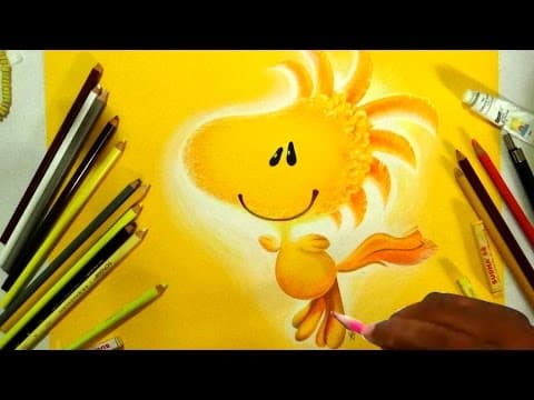 how to draw woodstock from the peanuts   -  Lesson 51