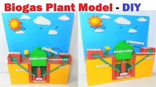 biogas plant model 3d making science project using cardboard