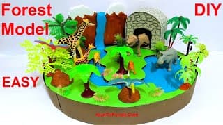 forest model making using cardboard | DIY