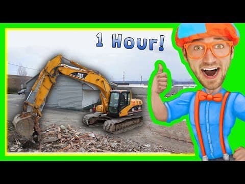 Excavators for children with blippi 1 hour long children’s show
