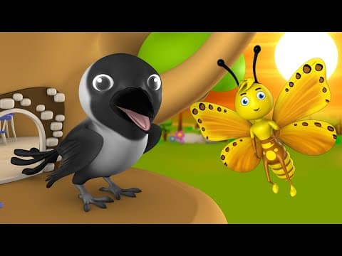 Lazy Crow and Baby Parrot Telugu Story - బద్దకపు కాకి, చిన్నారి చిలుక నీతి కధ 3D Kids Moral Stories