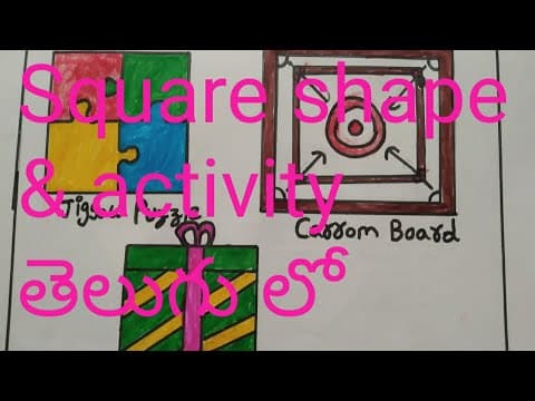 Square share - square objects - activite - in telugu
