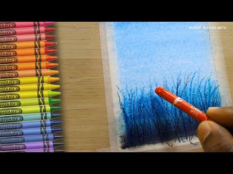 Flower Field | Drawing for Beginners with Wax Crayons #231