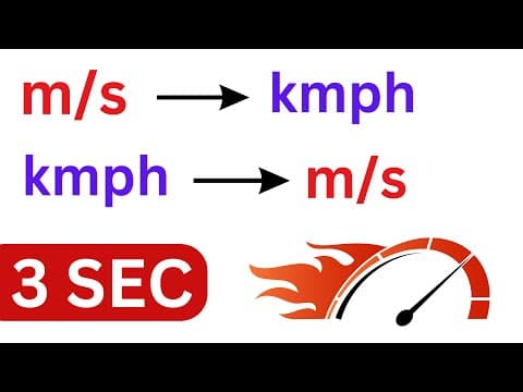 Fastest Trick On Internet to Convert m/s to kmph and kmph to m/s