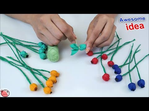 Best out of waste idea - how to make flower vase at home - waste materials crafts