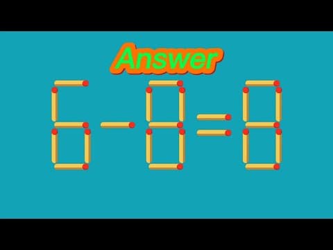 Match stick Puzzle | Move only 1 match to fix the equation